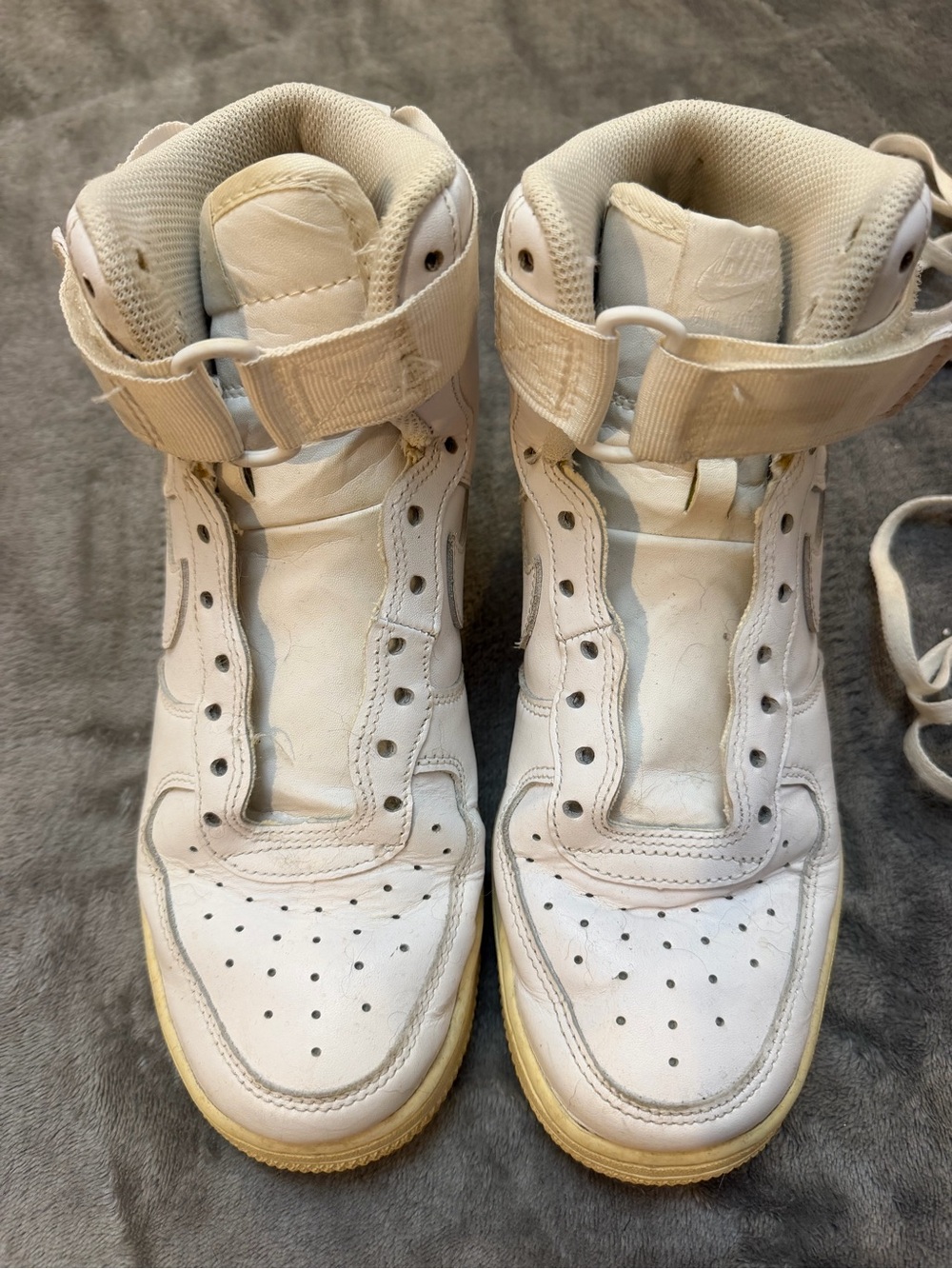 White High-Top Women's AF1 with Ankle Strap (open to offers!)